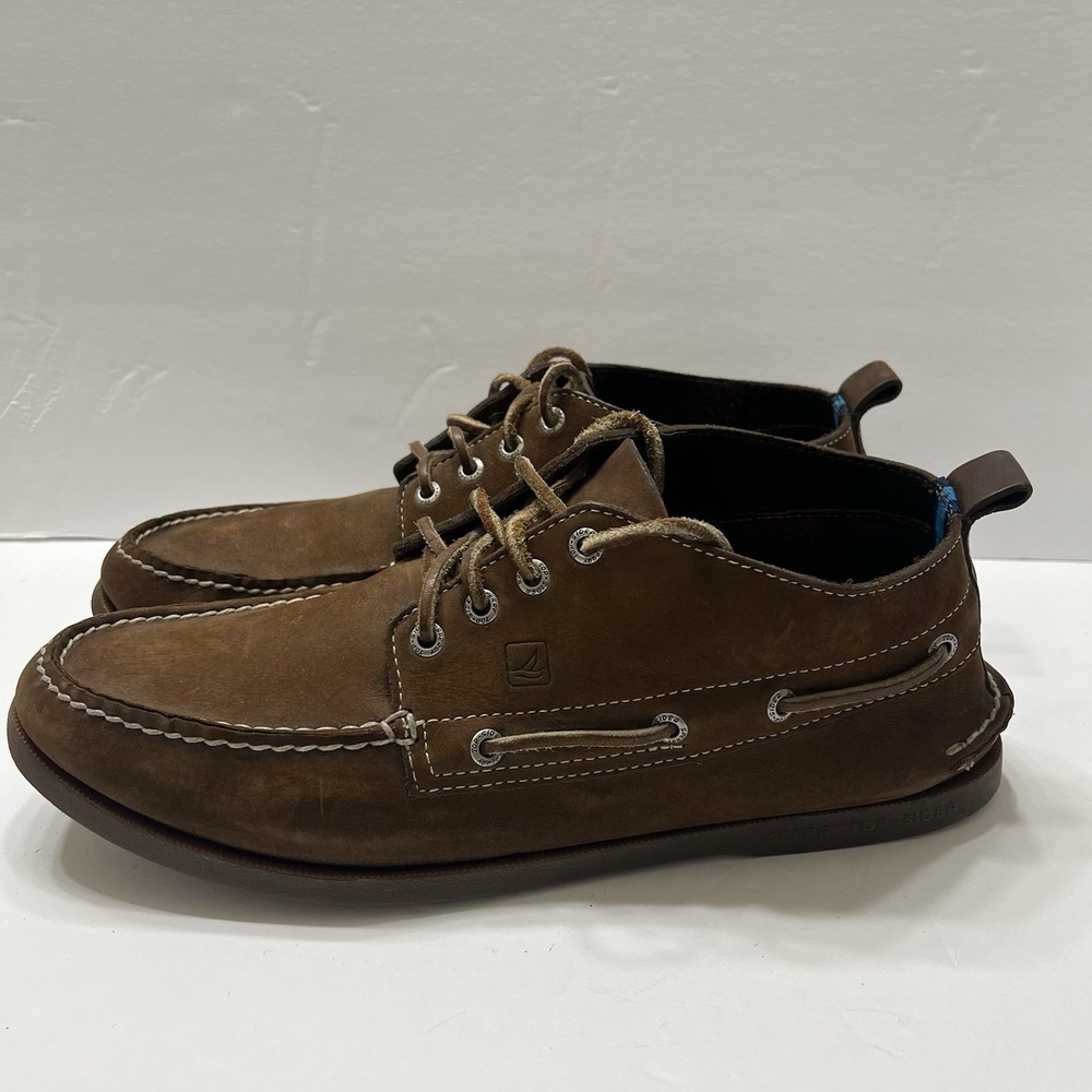 Sperry Top Sider Suede Chuka Boots  Brown Leather Laces Men's 12
